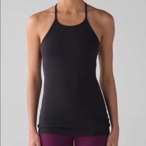 Lululemon sun setter high neck y tank top green